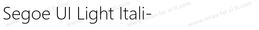 Segoe UI Light Itali字体转换
